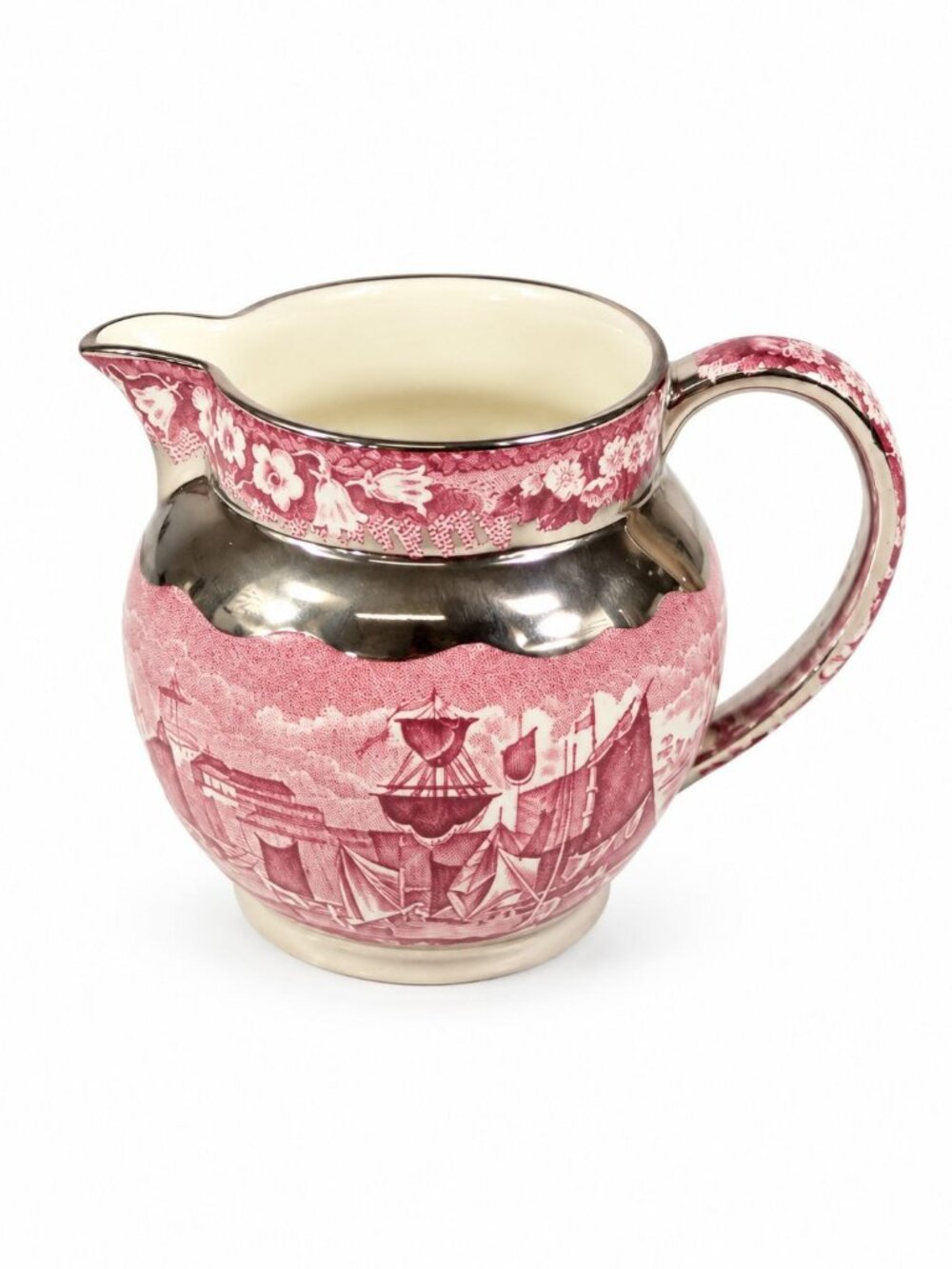 Transferware Cream Pitcher Plum English Wedgwood of Etruria and Barlaston Ferrar